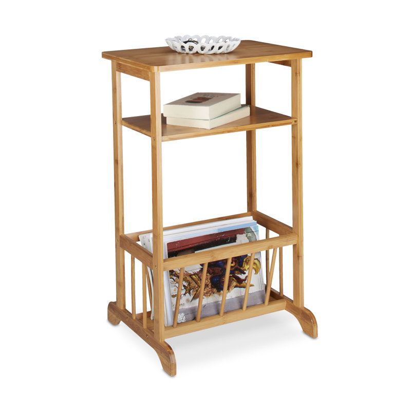 Relaxdays Wooden Side Table Magazine Rack & Reviews Wayfair.co.uk